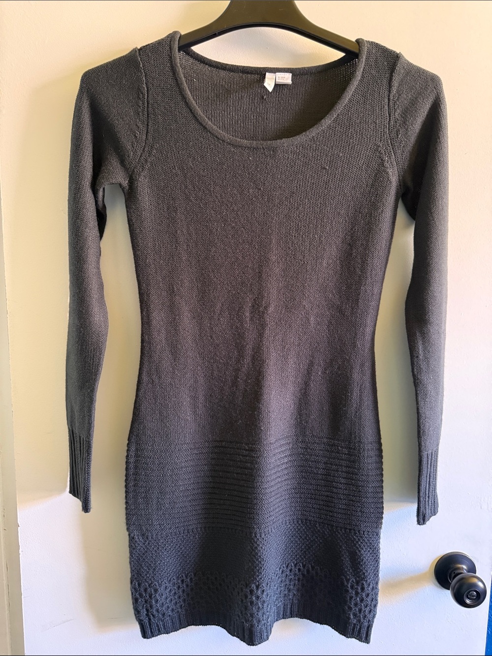 Element Charcoal Gray Long Sleeve Knit Dress